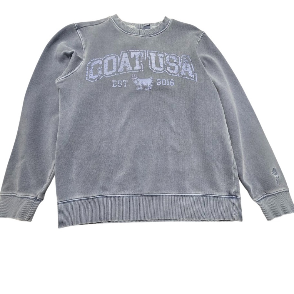 GOAT USA Faded Slate Oversized Crew Athletic Sweatshirt Womens S Sporty Lounger‎